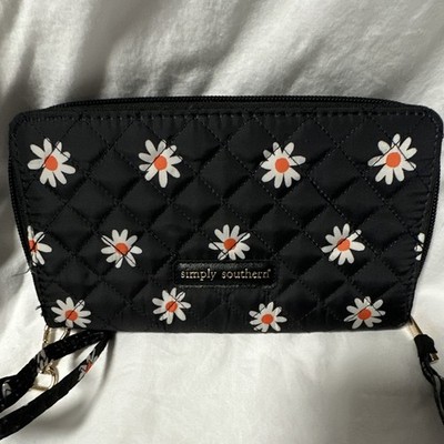 Simply Southern Black Floral Zip Wristlet Wallet, Credit Card Folding