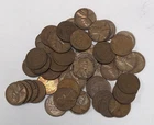 Lincoln Wheat Pennies Roll of 50 Mixed Date VG and VF