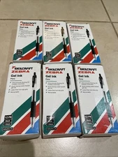 6 Boxes (12 per bx) New Skilcraft Zebra Gel Ink Pens Black Gel Ink, 1.0mm LOT