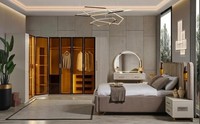 Schlafzimmer Set Bett Schrank Nachttische Frisiertisch Spiegel Beige