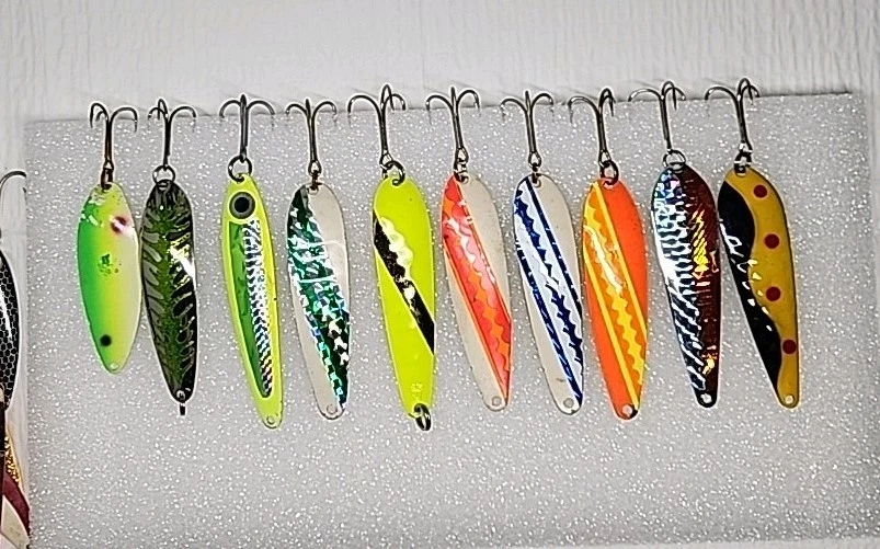 Lot De 2 Cuillers Vintage Marek L-Lure – Glow In The Dark – Pêche Au Lancer Et à La Traîne