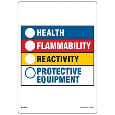 BRADY 20037VLS HMIG Label,10 In. H,7 In. W,PK25 9WDT6