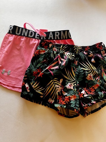 UNDER ARMOUR & OLD NAVY Girls Kids Athletic Shorts Lot Of 2, Size Medium & 10-12