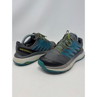 Merrell Rubato Grey Blue Trail Running Shoes Vibram Women 8 J135252
