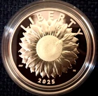 2025P 1oz Proof Silver American Liberty Sunflower Medal OGP/COA  RARE-60,000MADE