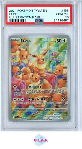 EEVEE POKEMON 188/167 2024 TWILIGHT MASQUERADE FOILED ENGLISH PSA 10