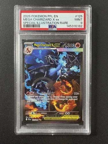 2025 Pokémon Phantasmal Flames Mega Charizard X Special Illustration Rare PSA 9