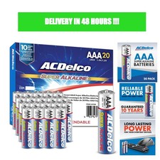 ACDelco AAA Alkaline Batteries 20 Pack 1.5V Long Lasting 10-Year Shelf Life