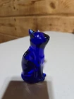 Vintage  CAT  Cobalt Blue Glass FIGURINE