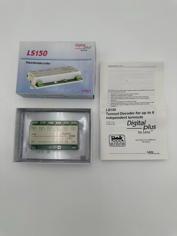 Lenz 11150-LS150 Turn Out Decoder 6 Way Turnouts New In Box price is each - Image 2 of 4