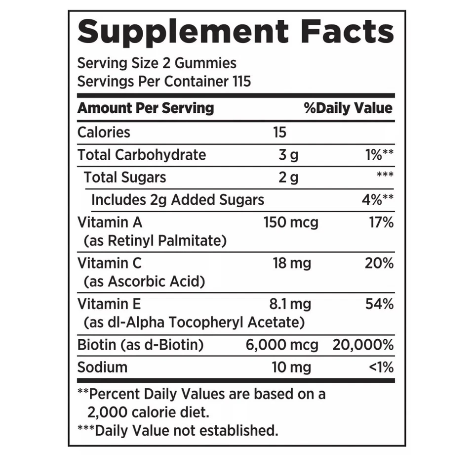 Nature's Bounty Hair Skin and Nails with Biotin Antioxidants 230 Gummies  - Image 4 of 4