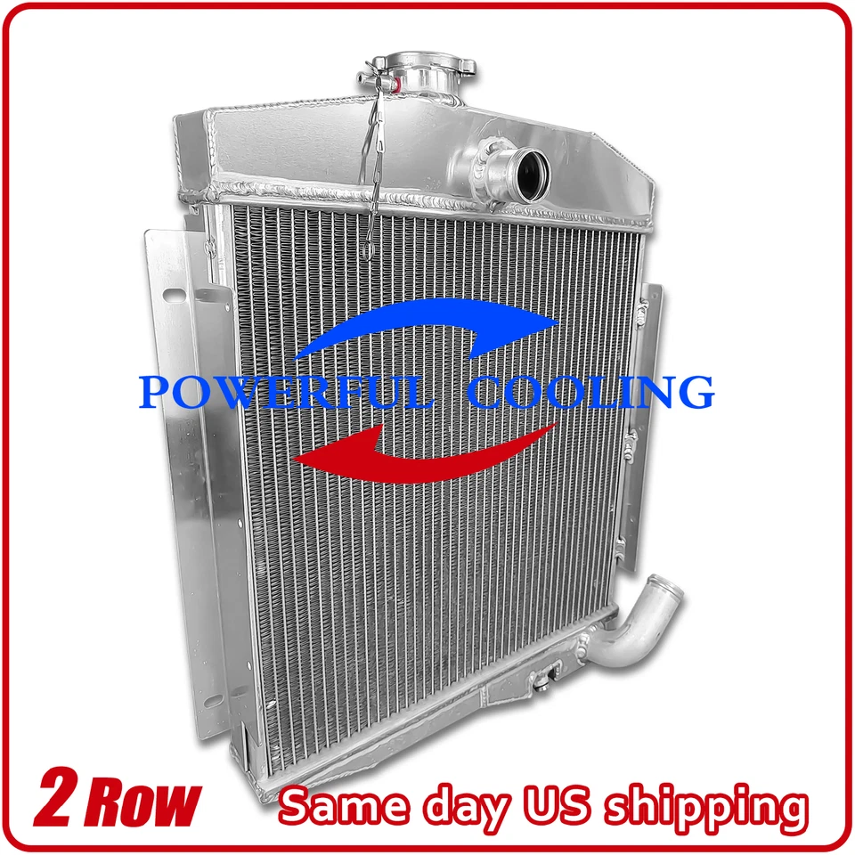 Radiador de aluminio de 2 filas para Jeep CJ5 1965 67 68 70 1971 base Buick motor V6 de 3,7 L Foto 2 de 4