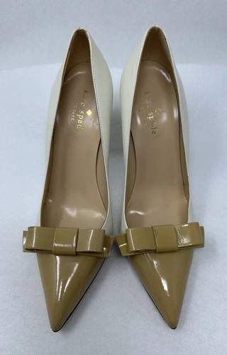 Tacchi alti Kate Spade Lilia taglia 8B oro e avorio