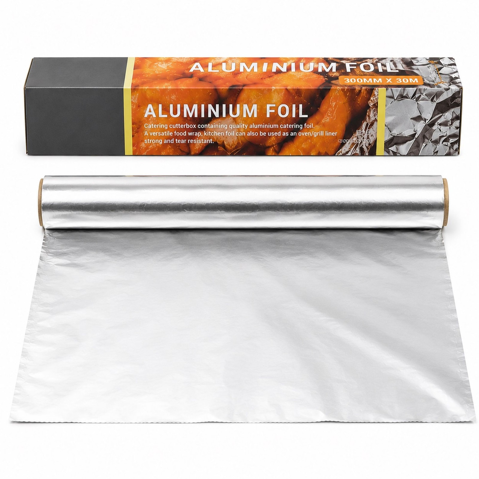 Aluminium Catering Kitchen Tin Foil Food Wrap 300mm x 30m Cook Wrap & Store