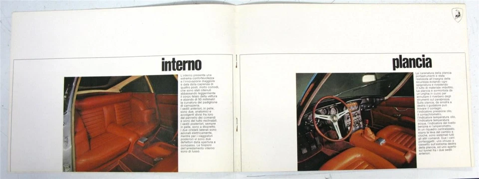 LAMBORGHINI 400 GT 2+2 Car Sales Brochure c1967 Italian Text - Image 3 of 4