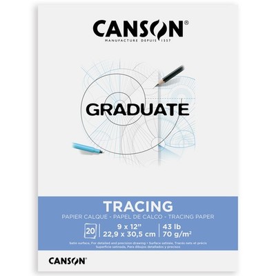 Canson Graduate Series Tracing Pad 9''X12''-20 Sheets - 5A0027QY-1GB30