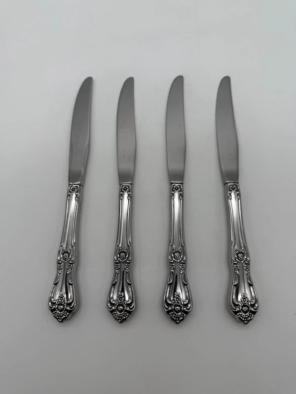 Juego de 4 cuchillos de cena Oneida Wm A Rogers Premier acero inoxidable presidente 9" Foto 4 de 4