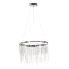 Luxury LED Dimmable Modern Linear Chandelier Tassels Chrome Chain Pendant Light