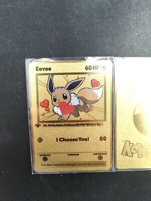 Eevee I Choose You! #1 Gold Metal Pokemon Card