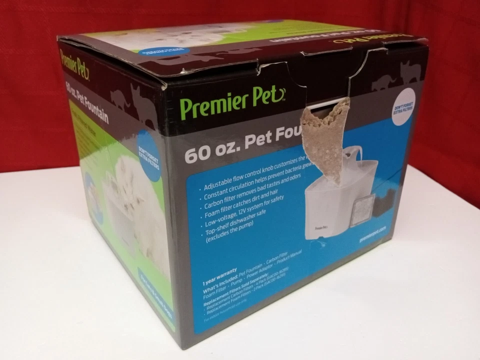 Premier Pet FOUNTAIN 60oz + WATER FILTER for CATS & SMALL DOGS  - Image 3 of 4