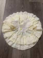 Vintage Jill Lynn Girls 3-6 Month Yellow Dress Lace Ruffles