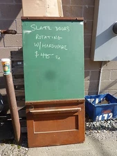 early 20th century schoolhouse SLATE chalkboard salvaged DOOR & FRAME 65 x 30.5"
