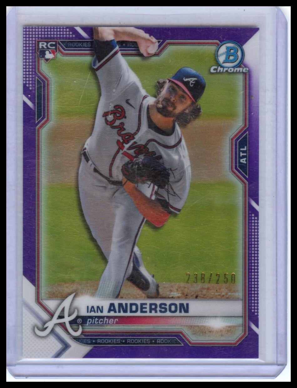 2021 Bowman Chrome #76 Ian Anderson Purple Refractor #/250 RC