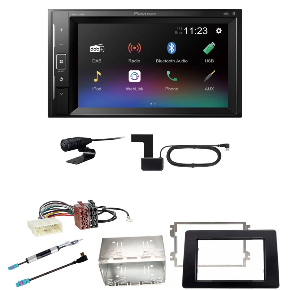 Pioneer DMH-A240DAB Bluetooth USB MP3 DAB+ Einbauset für Nissan NV400 ab 2019 - Bild 1 von 1