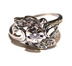 14k white gold .19ct VS1 VS G round diamond vintage ring 3.1g estate size 5.25 — photo 1