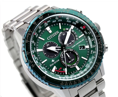 CITIZEN PROMASTER 電波ソーラー腕時計 Citizen Promaster Sky Green Dial Sapphire Radio Controlled Eco