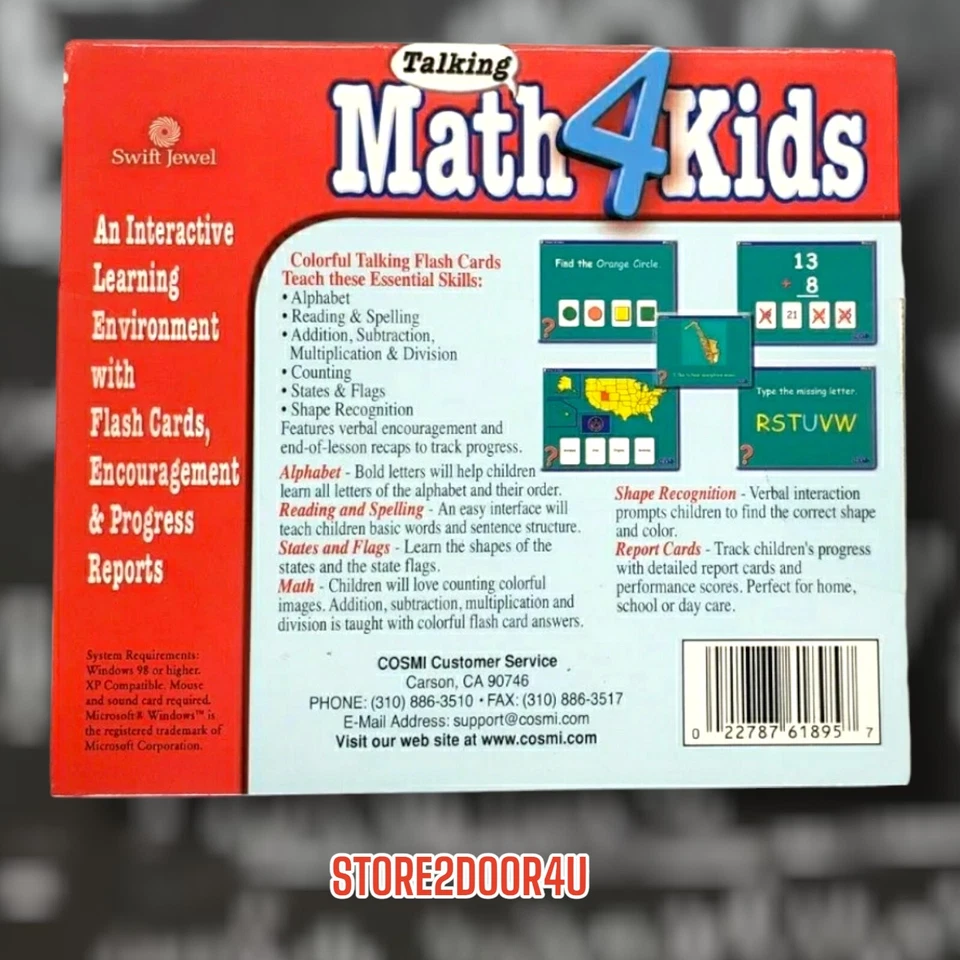  TALKING MATH 4 KIDS PC Game Windows XP COMPATIBLE  - Image 2 of 3