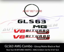 Gls63 For Amg V8 4matic Rear Star Emblem Black Badge Combo X167 A1678171300