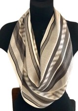 Glentex Vintage Black White Rectangle Scarf 42 x 13.5 Made Japan 100 Acetate