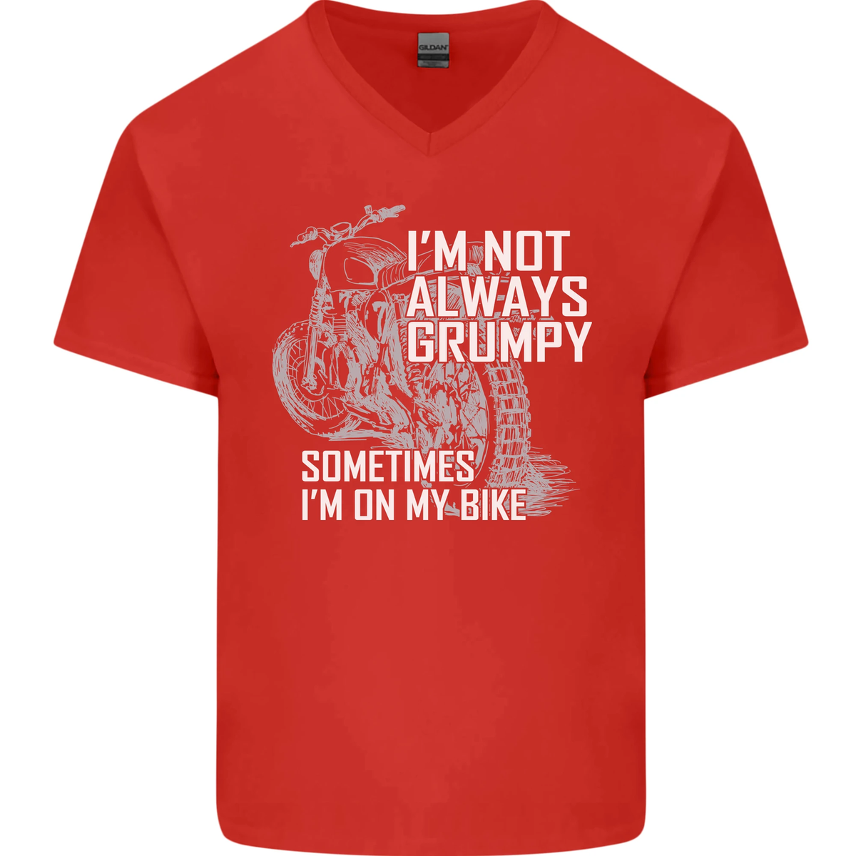 T-shirt Uomo Divertente "I'm Not Always Grumpy" Motorbike Biker - 100% Cotone, Nera