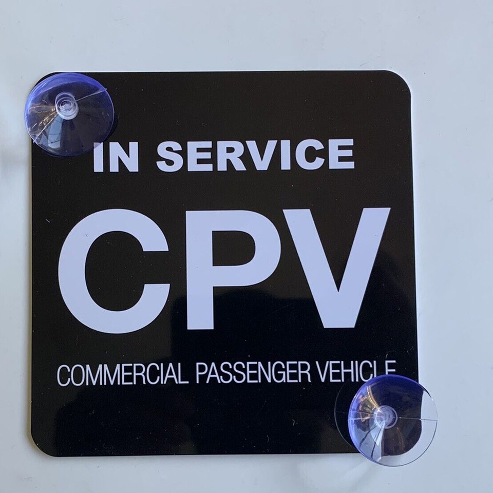 Cpv Sticker Commercial Passenger Vehicle SIGN CPV -High Quality PVC With Two ...