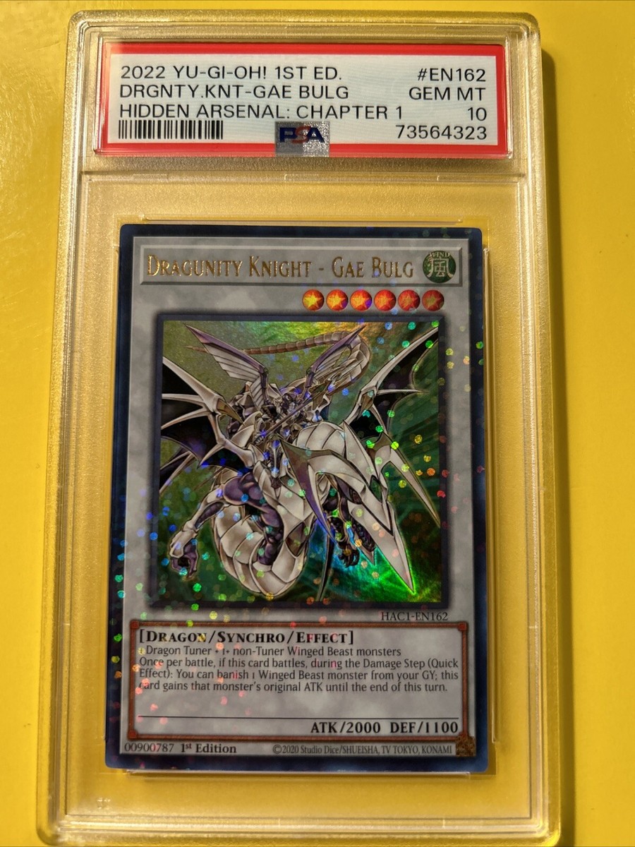 YuGiOh DRAGUNITY KNIGHT-GAE BULG #HAC1-EN162🔥PSA 10 GEM🔥1st ED