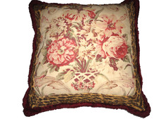 VINTAGE RALPH LAUREN GUINEVERE FUR ARAGON MEDIEVAL FLORAL 1 THROW PILLOW 22X22