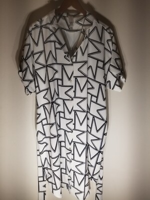 Wynne Layers Long Short Sleeve Collared Full Button Up Top/Dress Size XL W/Belt