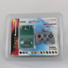PlayStation Memory Card 8MB - 120 Blocks + PS Play Vintage Controller Keychain