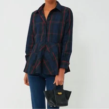 Tuckernuck POMANDER PLACE Fraser Plaid Ashlen Blouse size large