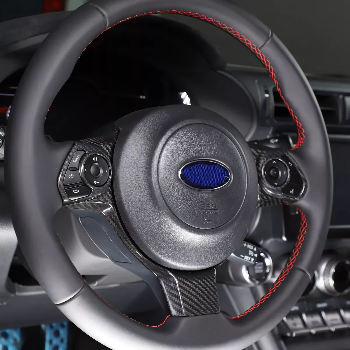 REAL Carbon Fiber Steering Wheel Trim Frame Cover Fits GR86 Sub ru