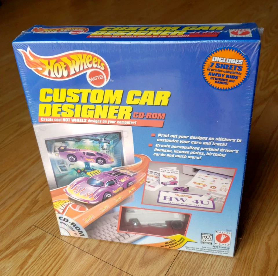 1998 Hot Wheels VOLKSWAGEN DRAG BUS  CUSTOM CAR DESIGNER CD-ROM W/Avery Stickers - Image 2 of 4