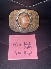 Vintage Tribal Navajo Horse Saddle Stone Belt Buckle 4in Native Indian Stone