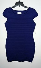 Jessica Simpson Cap Sleeve Bodycon Dress, Dark Blue, Women's Large