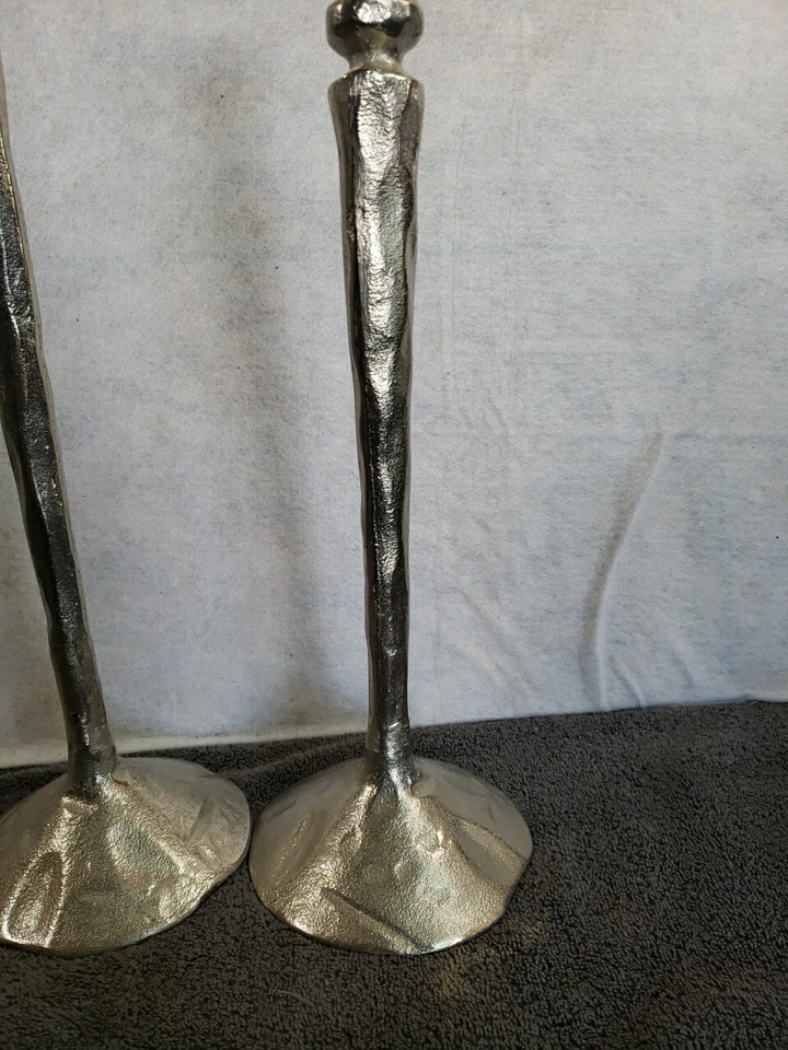 Juego de 3 candelabros West Elm Art Deco de 19,5" y 15" de alto pesado Foto 4 de 4