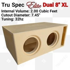 TRU SPEC ELITE Prefab Dual 8" Subwoofer Enclosure Box Sundown X