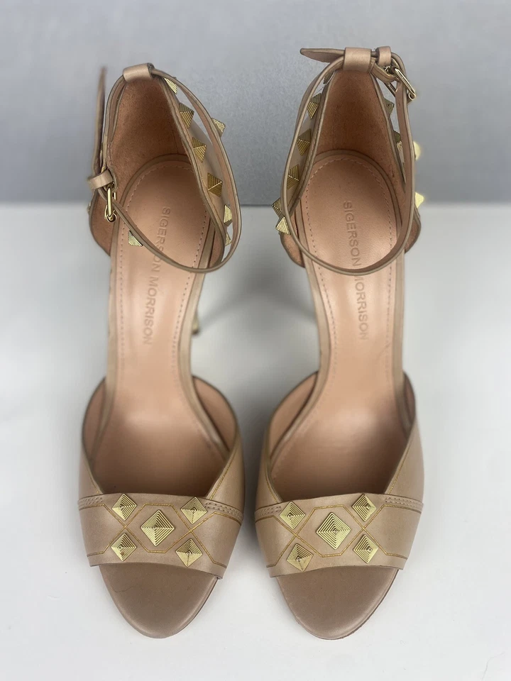 Zapatos de salón Sigerson Morrison Vero Cudio punta abierta correa al tobillo talla 6 Foto 2 de 4