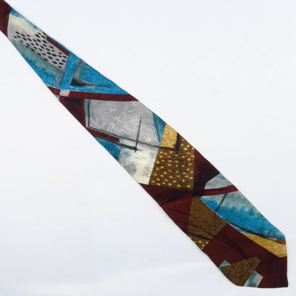 Corbata colorida compuesta abstracta vintage Stefano Milano 57x3,75 colorida audaz Foto 2 de 4