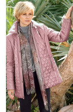 Mona Quilted Jacket Coat Dusky Rose Pink Size 16