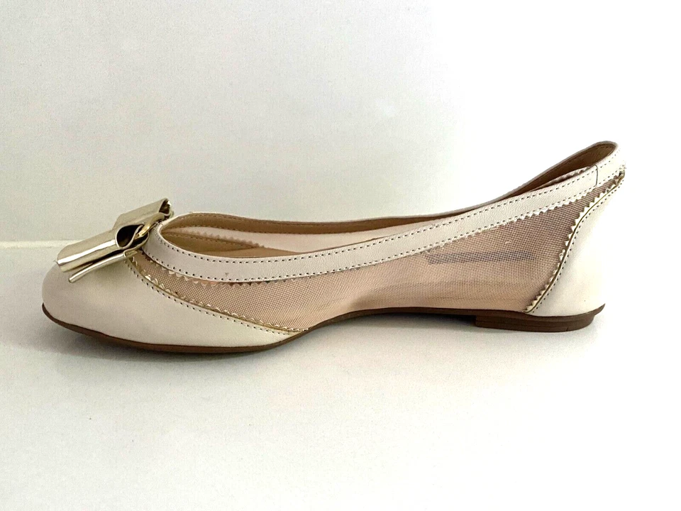 👠 New NINA ARMANDO Size 5.5 36 Gold STUDDED LEATHER Ballet Flat Shoes RRP $230 - image 4 of 4